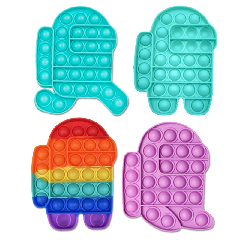 
Kids Silicone Push Poping it Toys Color Fidget Puzzle Games Anti-stress Astronaut Sensory Toys for Educational Math Autism 
