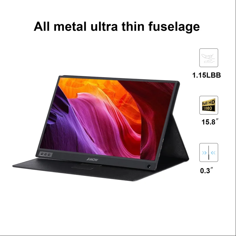 
AWOW 15.8 Inch 1080P IPS LCD Portable Display Monitor Portatil Screen Mini Portable Monitor 