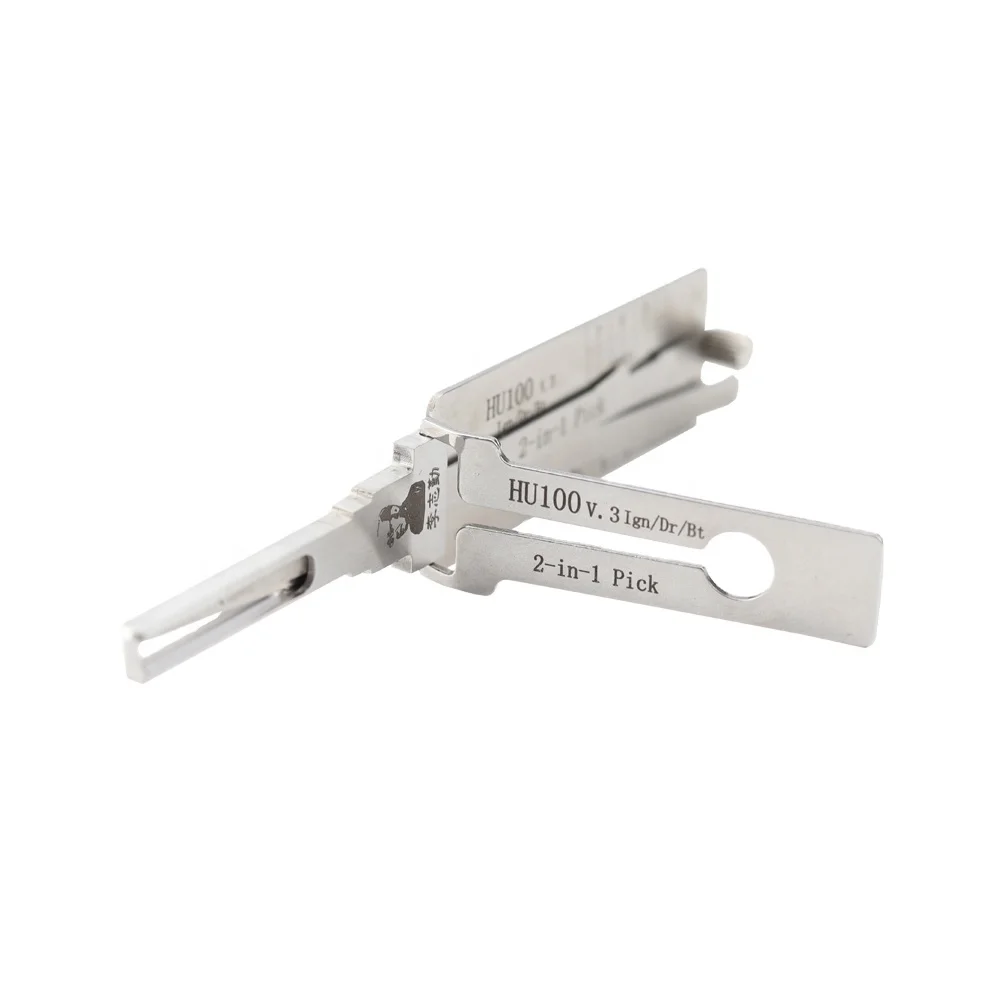Original Lishi  2 in1 HU100 Car Door lock pick and decoder 2 in 1 tools Lishi Hu100 V.3 Ign/dr/bt 2 In 1