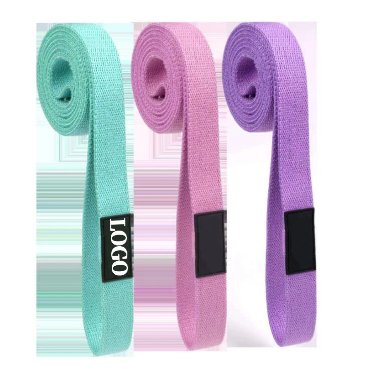 Новинка, Amazon, Пользовательский логотип, Йога, тренажерный зал, упражнения, вытягивание, поддержка, хлопчатобумажная ткань, Длинные Эспандеры