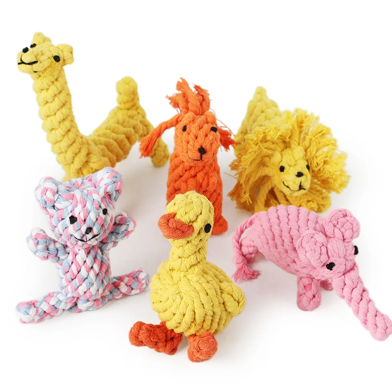 Оптовая продажа, прочные маленькие животные, хлопковая конопляная жевательная веревка, игрушки для собак