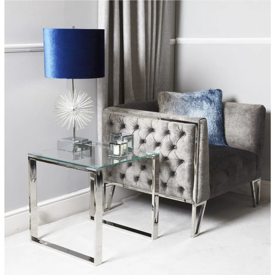 Wholesale Simple Design Living Room Furniture Modern Stool Glass Coffee Tea Side Tables