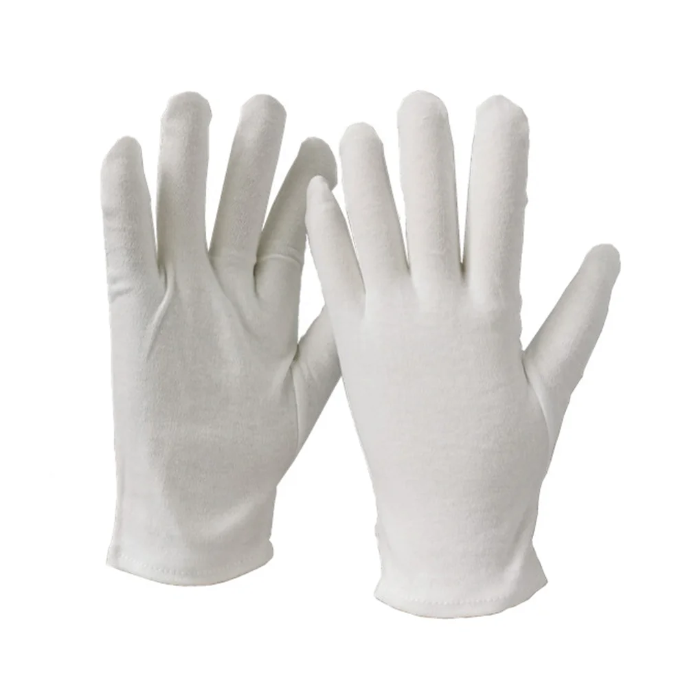 Durable Industrial Construction White Knitted Safety Working Cotton Yarn Gloves For Hand Protection