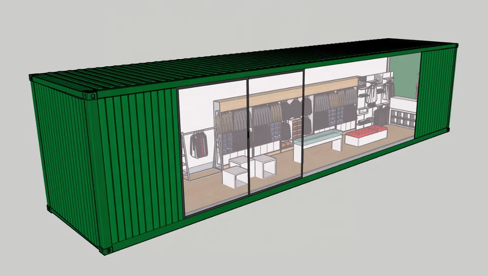 40ft prefab container clothing store, Kiosk,Booth  Mobile shop