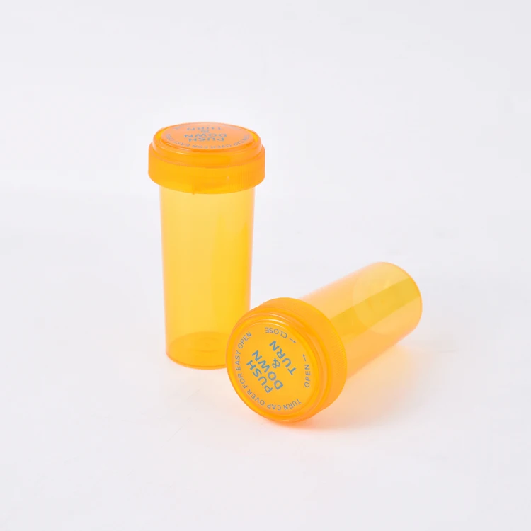 High Quality Package Child Resistant Plastic Bottle Manufacturer Custom Pill Vials With Push Down Turn Vials