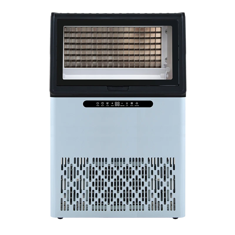 Factory Commercial Ice Machine with Transparent Window 120kg/24h 110/220V Automatic Cube Maker for Coffee Shop