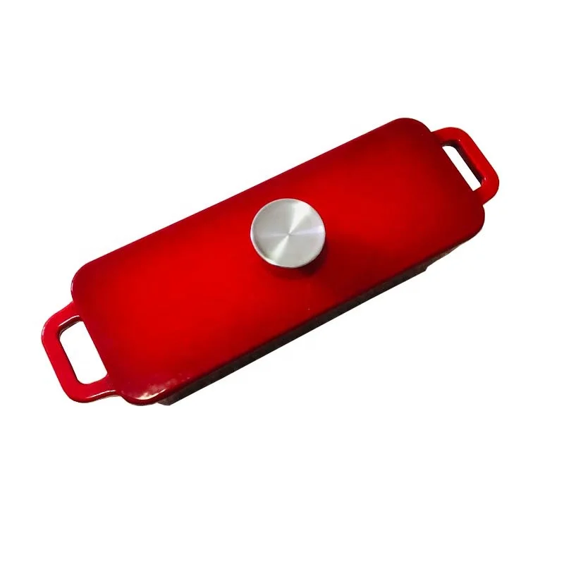 Non-stick Enamel Baking Loaf Bread Pan Cast Iron Rectangle Bread Bakers Pot With Cover