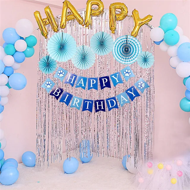 Hot Sale Pet Puppy Dog Custom Flags Happy Birthday Banner Flag Dog Birthday Party Supplies Decorations