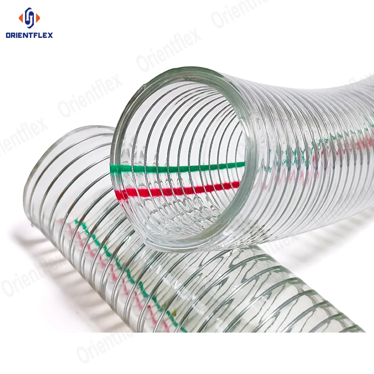 Clear Pvc Pipes /Clear Anti Statistic Pvc Steel Wire Spiral Flexible Reinforced Transparent Hose