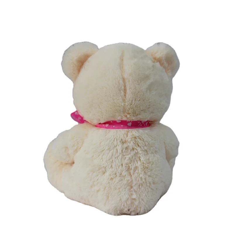 Wholesale Valentines Gifts Girls Huggable Handmade Stuffed Plush Toy Bear with Rink Embroidery Heart
