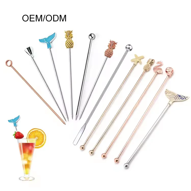 Classic Design Stainless Steel 7 inch Professional Bartender Bar Cocktail Mixing Stirrer for Wine  Milk Tea Coffee Juice