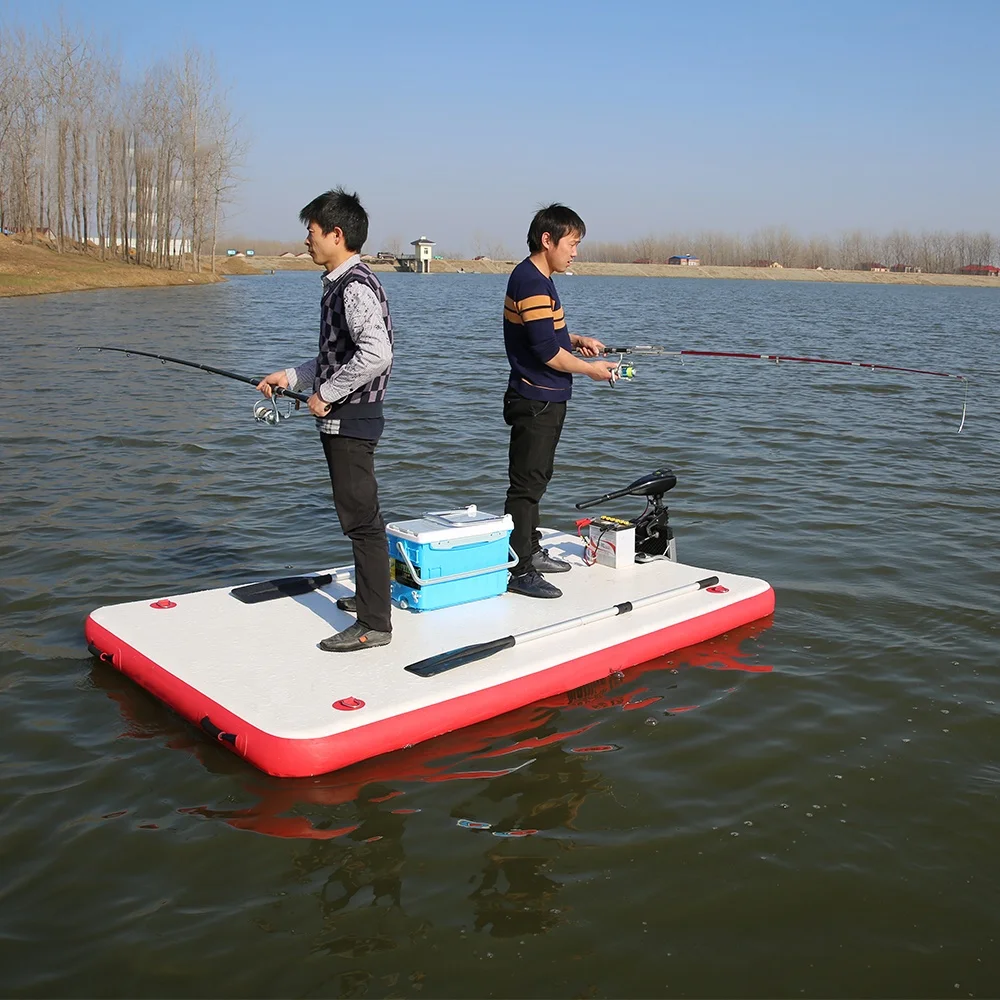 Durable Inflatable Floating Dock Fishing Platform with Ladder
