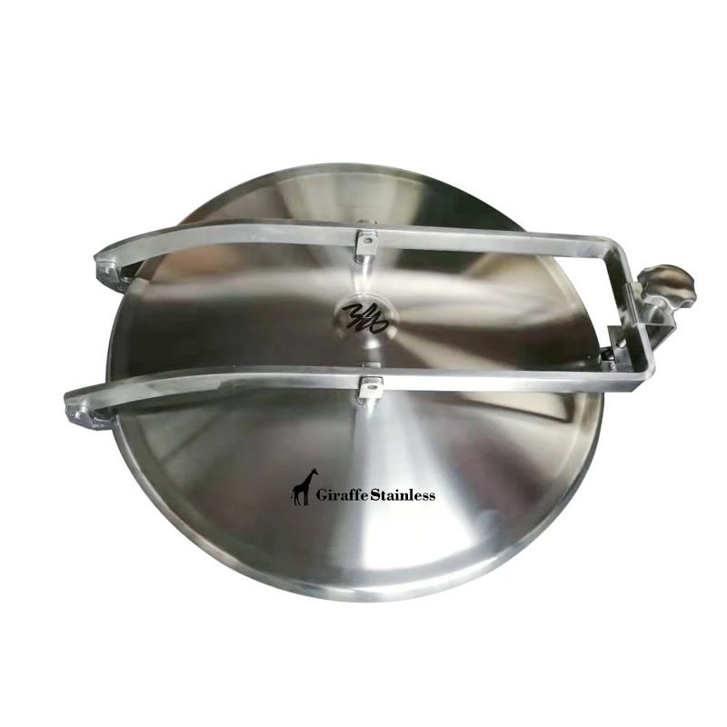 Sanitary non pressure round manway door double arm 304/316L