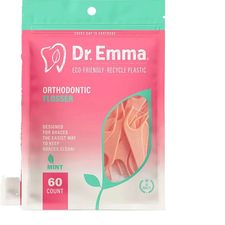 High quality 60 bags of mint flavored orthodontic dental floss