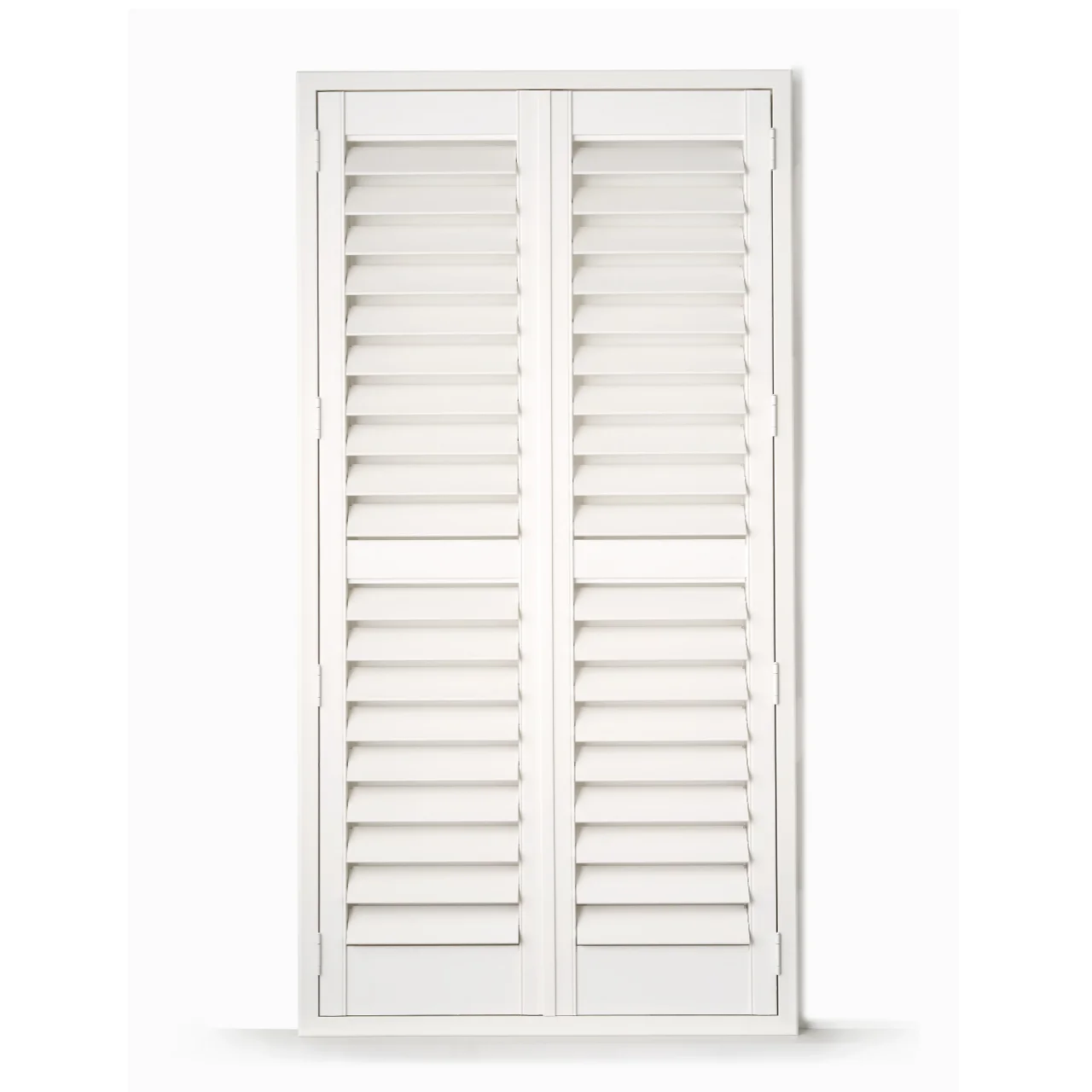 Whole Sale Hinged Faux Wood Plantation Shutters PVC Louver Prices