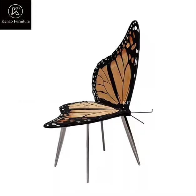 Factory Customization Modern High End Luxury Butterfly Lounge Chair Metal Frame Butterfly Chair