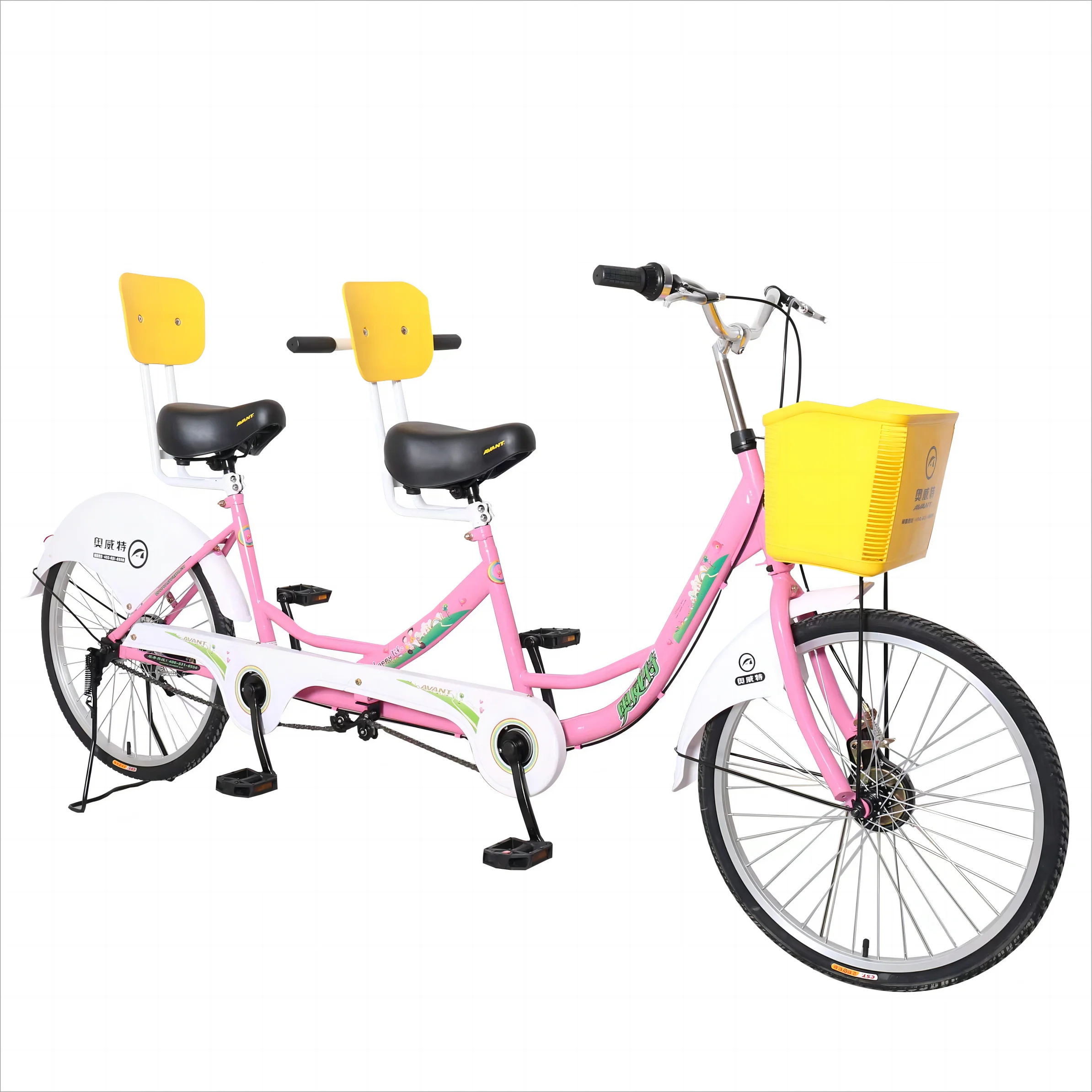 Factory outlet two people tandem bike child seat sightseeing tandem bike