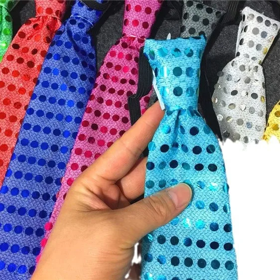Novelty Party Necktie Ties Led Flashing Sequin Colorful Light Up Ties Wholesale Cheap