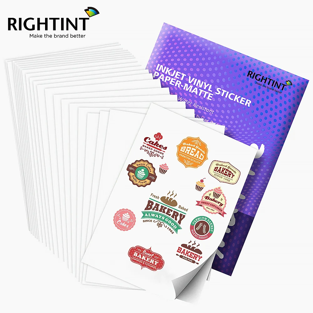 Best label sticker paper material paper sticker sheets vinyl sticker paper 8.5x11 inches for inkjet printer