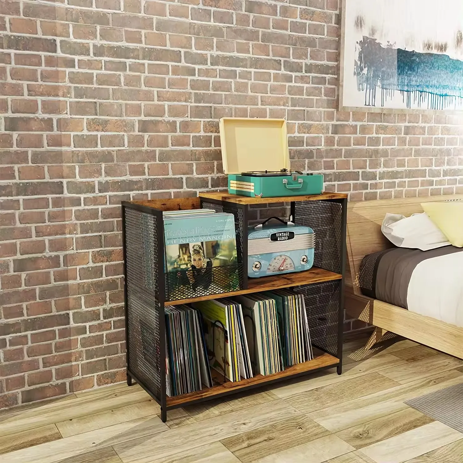 Wholesale Hot Sale Simple Designs CD Rack Bookcase Panel Wooden Style Shelf for Living Room Home Furniture