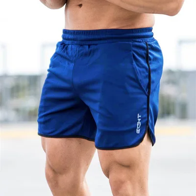 
Single layer mesh running shorts fitness shorts jogging pants blue  (62233238767)