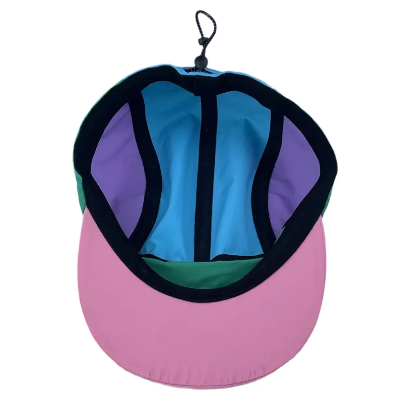 Wholesale Hat Polyester Gorras Plain Waterproof Camp Hat Fast Drying And Lightweight Nylon Spanback Hats 5 Panel Running Cap