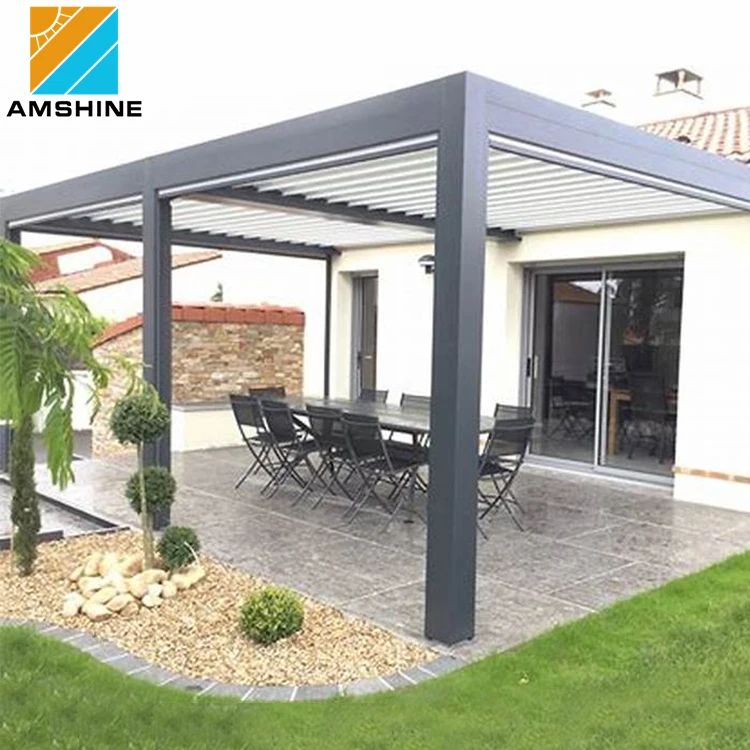 4x3 OEM waterproof bioclimatic gazebo outdoor aluminum motorized lamella roof pergola