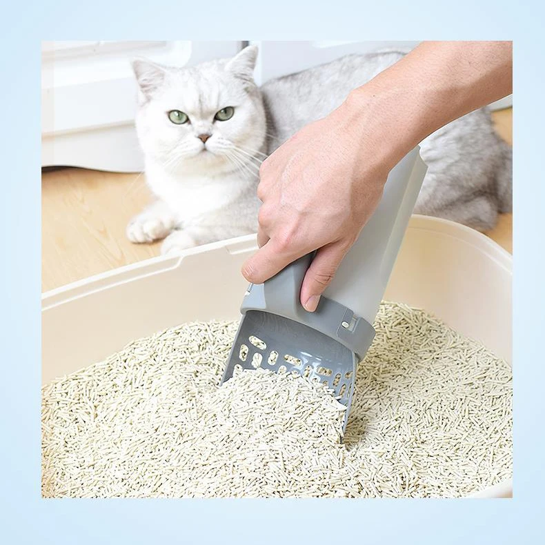 Plastic Durable Removable Lightweight Non Stick Cat Litter Scoop Shovel with Poop Bags Picture Sandbox Plastic Sustainable 1 Pc