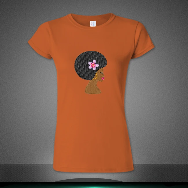 Оптовая продажа черный афро девушка железа на патч передачи с цветком Женщины патч значок логотип для одежды