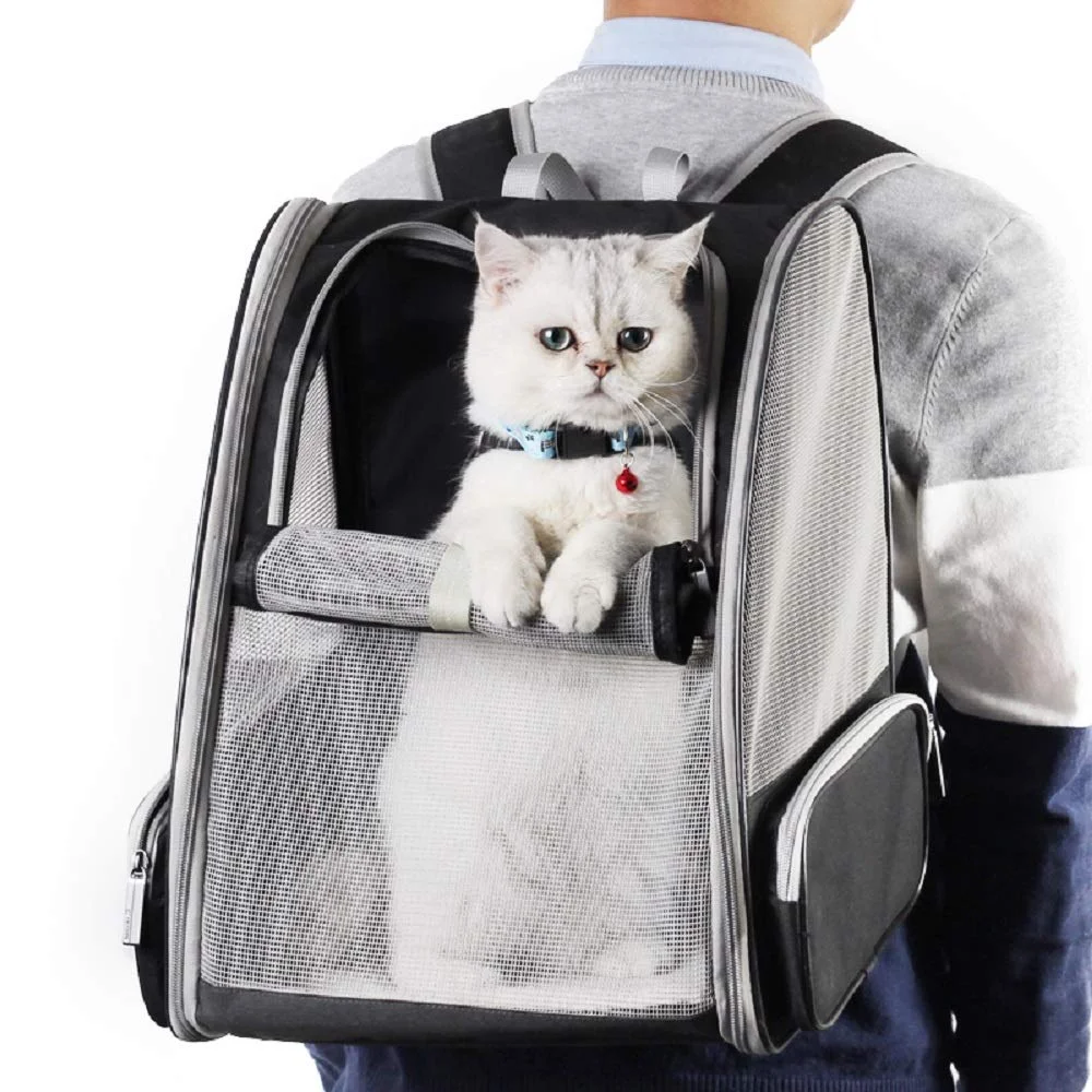 Premium Travel Friendly Collapsible Expandable VISIBLE Larger Size Pet Dog Cat Backpack Carrierfor Small Dogs and Cats