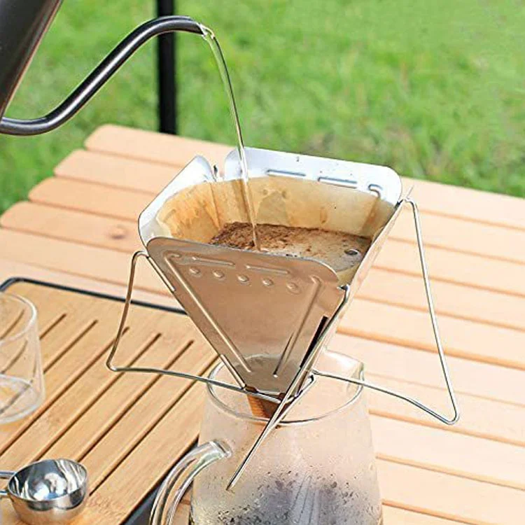 Stainless Steel Split Folding Drip Bag tool Coffee filter