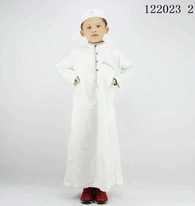 Hot Sale Factory Direct Price Muslim Islam Clothing Set Factory Price Qatar Clothing Set Wholesale Boy Thobe Tops and Pants