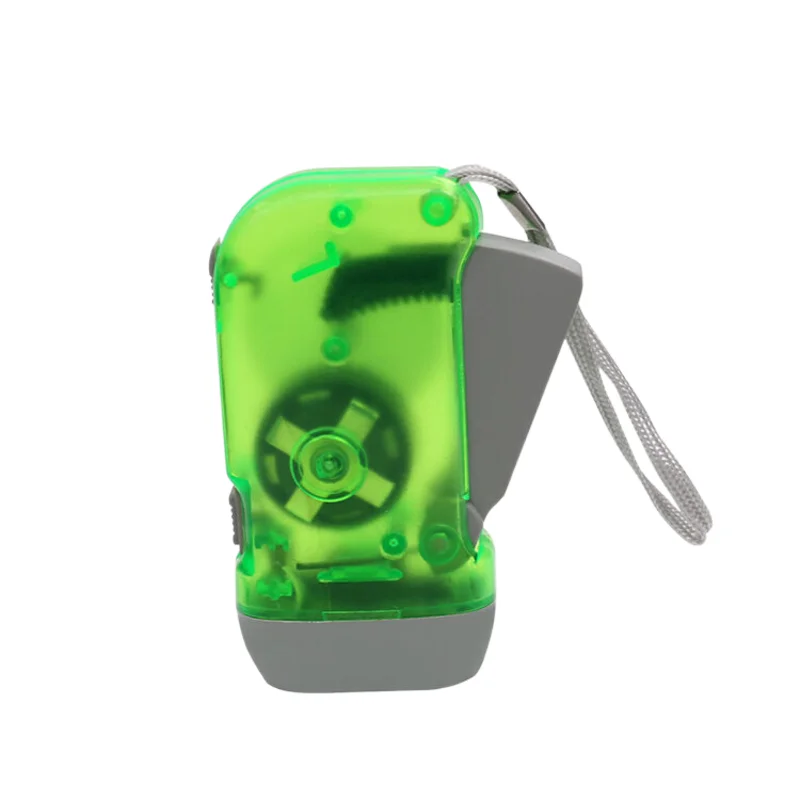 Custom Logo Hand Crank Generator 3 LED Dynamo Flashlight
