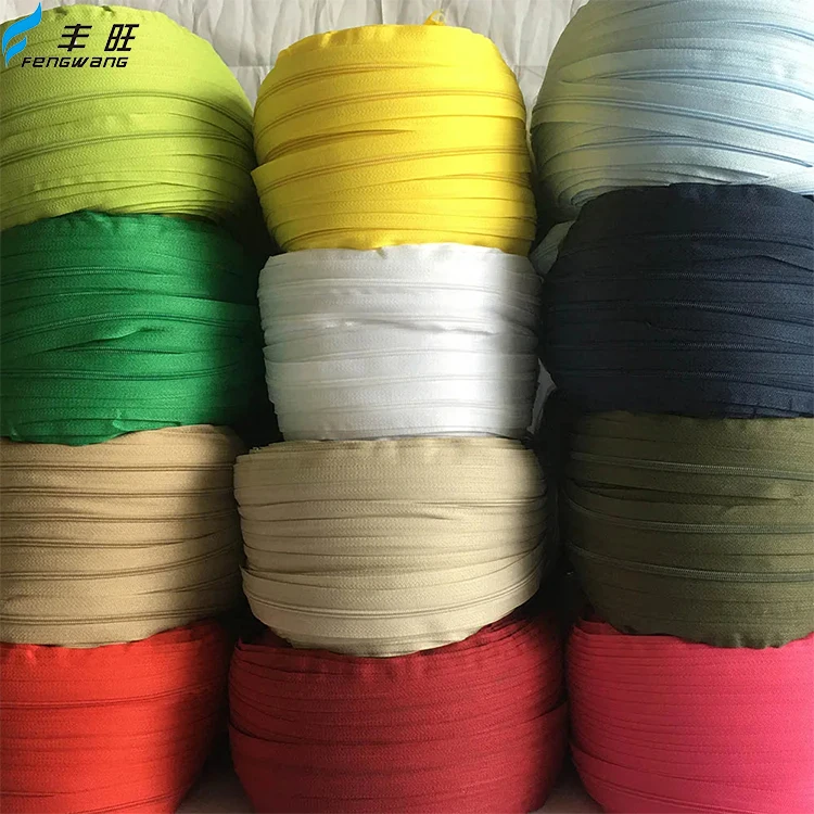 High Quality Nylon Zipper Roll Zipper Custom Cremallera Long Chain Zippers Nylon 10# for Backpack luggage suitcase