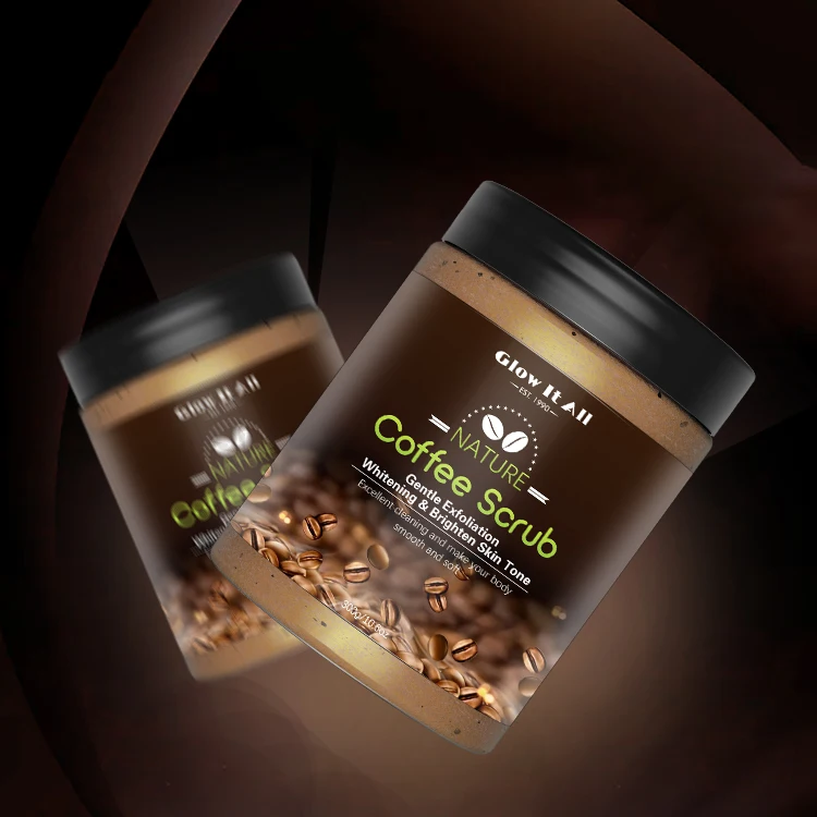 Частная торговая марка, скраб для лица, отбеливающий, увлажняющий, глубокое очищение, чистый кофе, скраб для тела