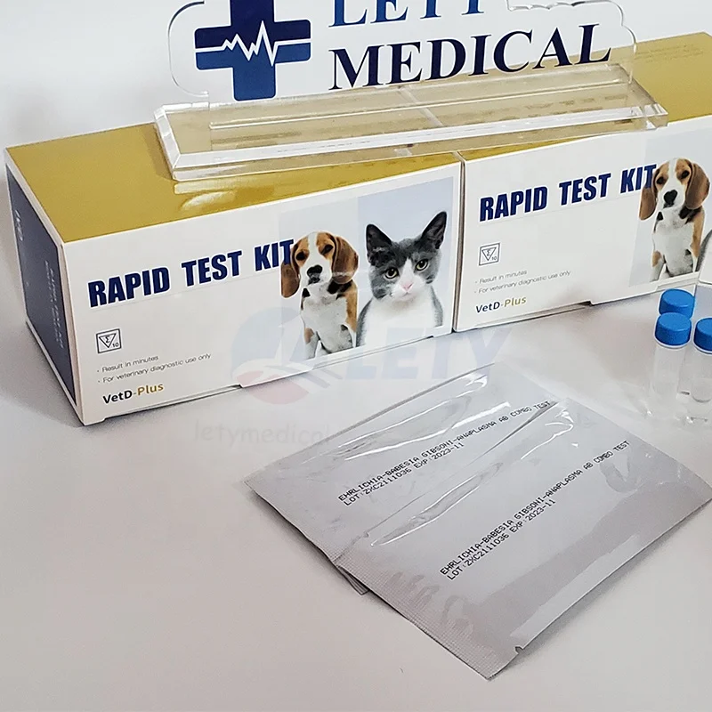 Wholesale Factory price Quick Diagnosis Veterinary Rapid Test Kit box For Pet Clinic TOXO Ab CDV CPV FIV-FELV EHR-LYM-ANA-CHW