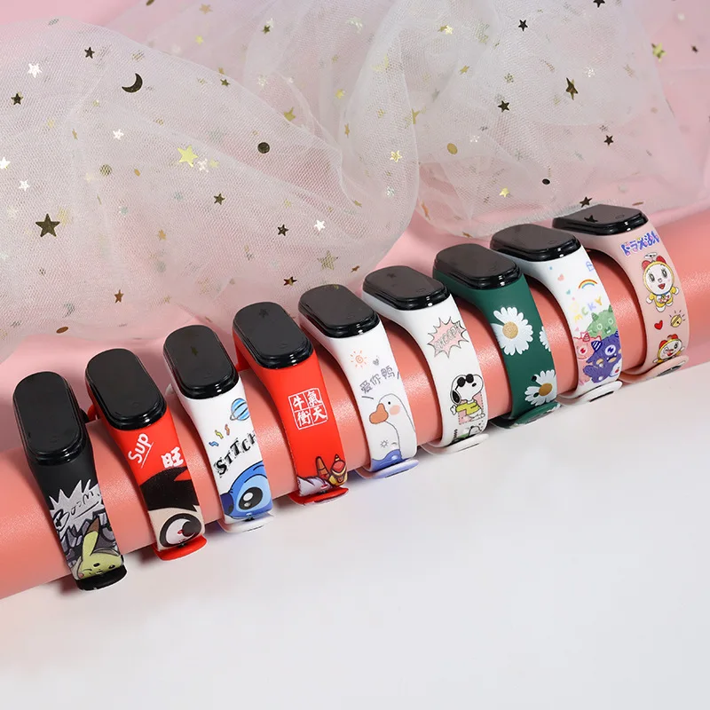2021 latest design kids mi watch children cartoon printed bangle watch waterproof full printed strap bracelet watch