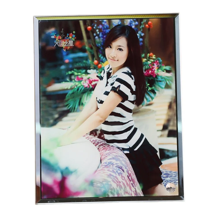 wholesale price sublimation blanks custom glass photo frame single mirror edge 8 inches BL-01