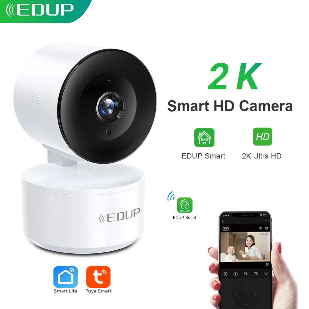 Умная IP-камера EDUP 2K HD Wi-Fi ночное видение слежение за ребенком 300 Вт