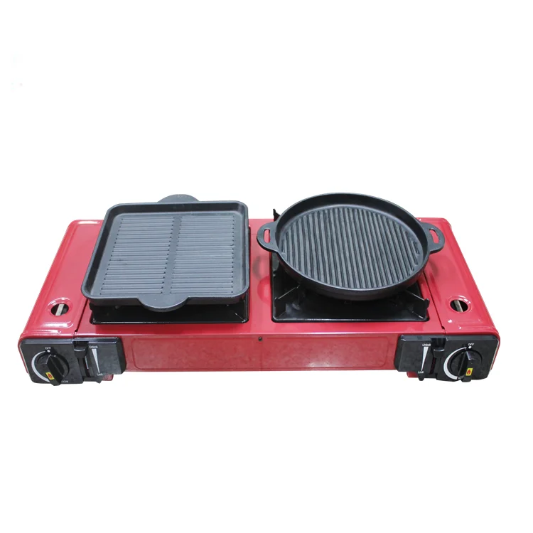 Wildcamp reasonable price outdoor cooker 2 burner cooking gas stove stainless steel with table portable