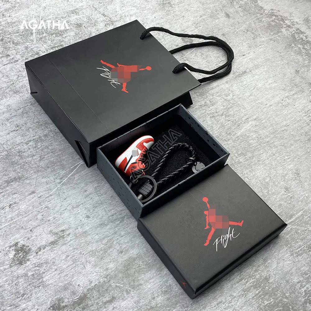 Высококачественный подарочный набор, синий, розовый маленький aj 1, под заказ, красная мини-обувь, Брелок с коробкой, 3d Air Jordan, кроссовки, брелки, оптовая продажа