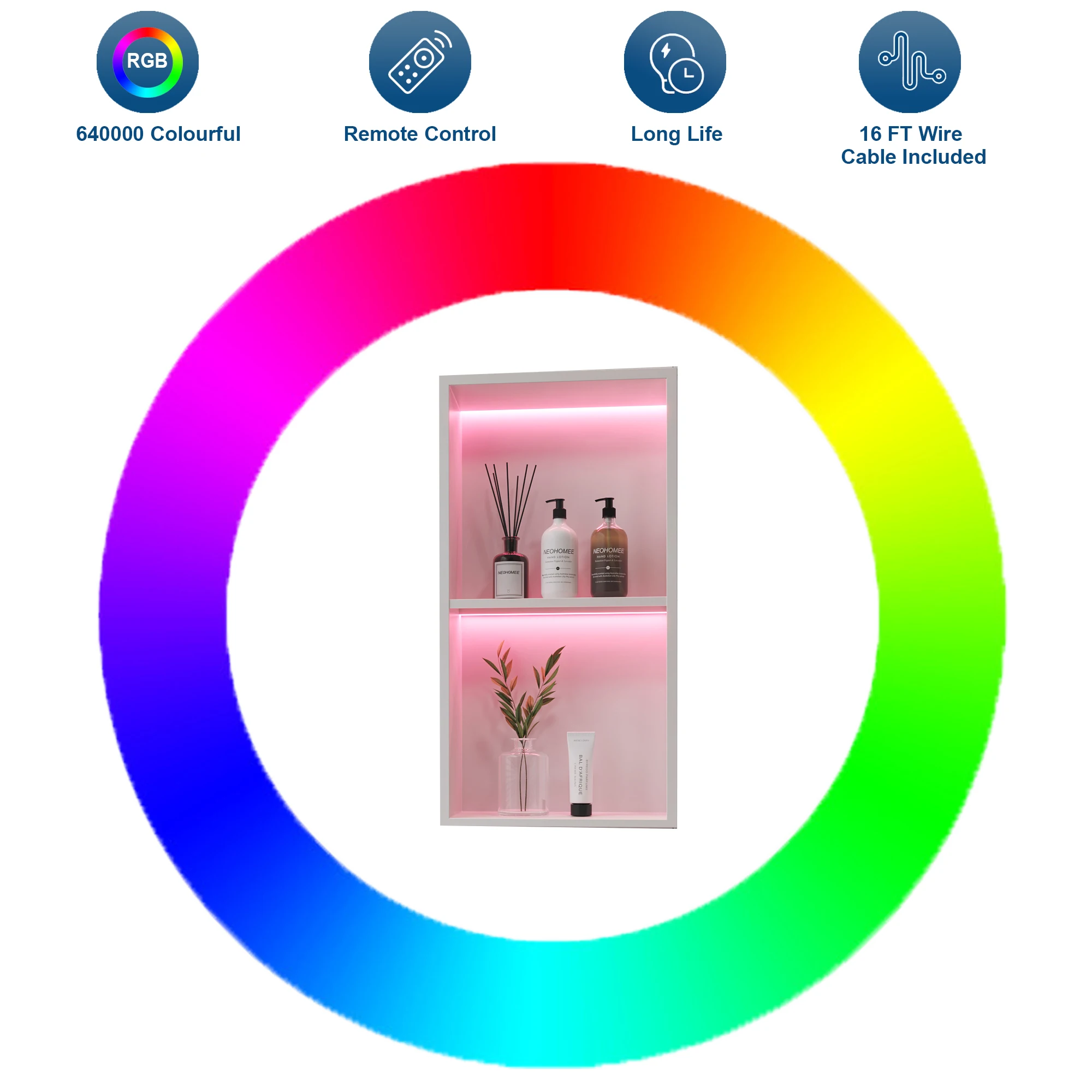 Newly Developed LED Wall Niche Stainless Steel with RGB Colors and Fingerprint Resistant Coating