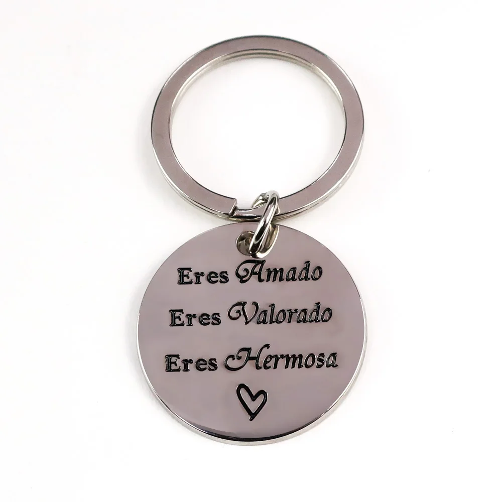 manufacturers custom plain round metal laser blanks metal circle keyholders stainless metal keyring iron