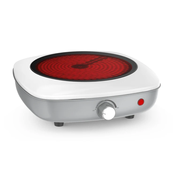 Newest High Quality Glossy White With Hand Shank 1300W Single Electric Hot Plate Cookware