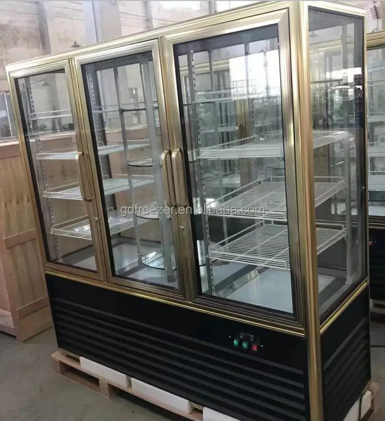 2024 Hot selling Bakery display fridge / Cake upright Rotating refrigerator showcase for coffe shop