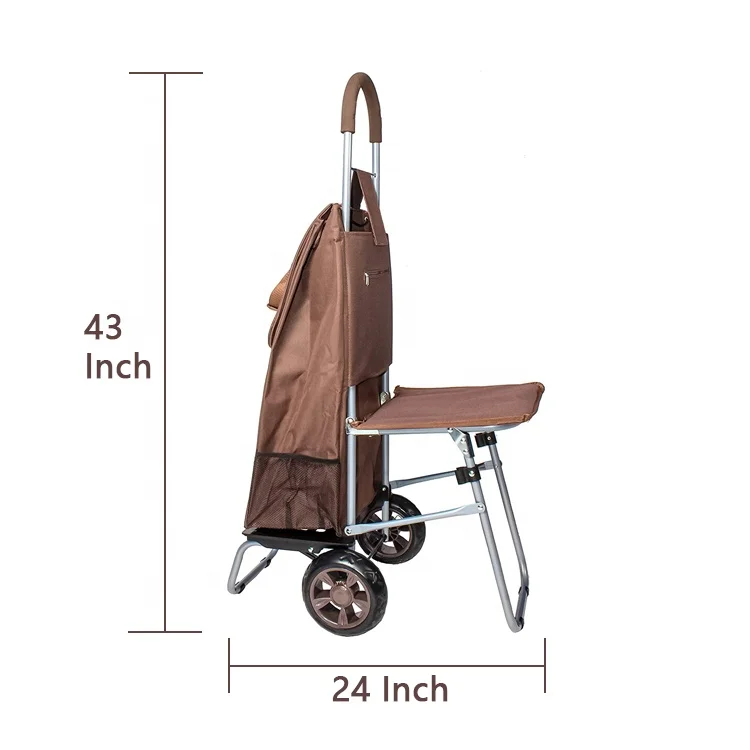 Eco Friendly Custom Hot Sale Shopping Foldable Cart Trolley Bag With Wheels