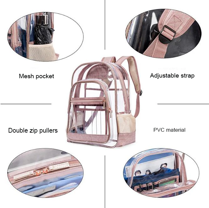 2021 New Transparent PVC School Bags Kids Mochilas Escolares Sequin Shoulder Back Pack Girls Waterproof Clear Backpack