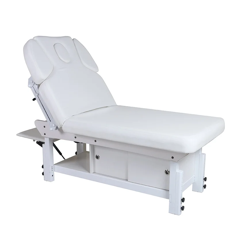 European Style Wooden Massage Table Spa Bed for Beauty Salon with i Pad Rack Commercial Furniture Professional Manufacturer