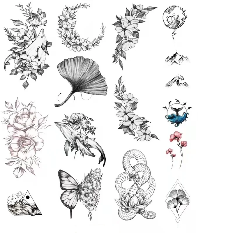 Трафарет на заказ с большим лицом хной для мужчин и женщин, трафарет на основе вагины, фруктового сока, Полуперманентная татуировка с цветком лотоса для женщин