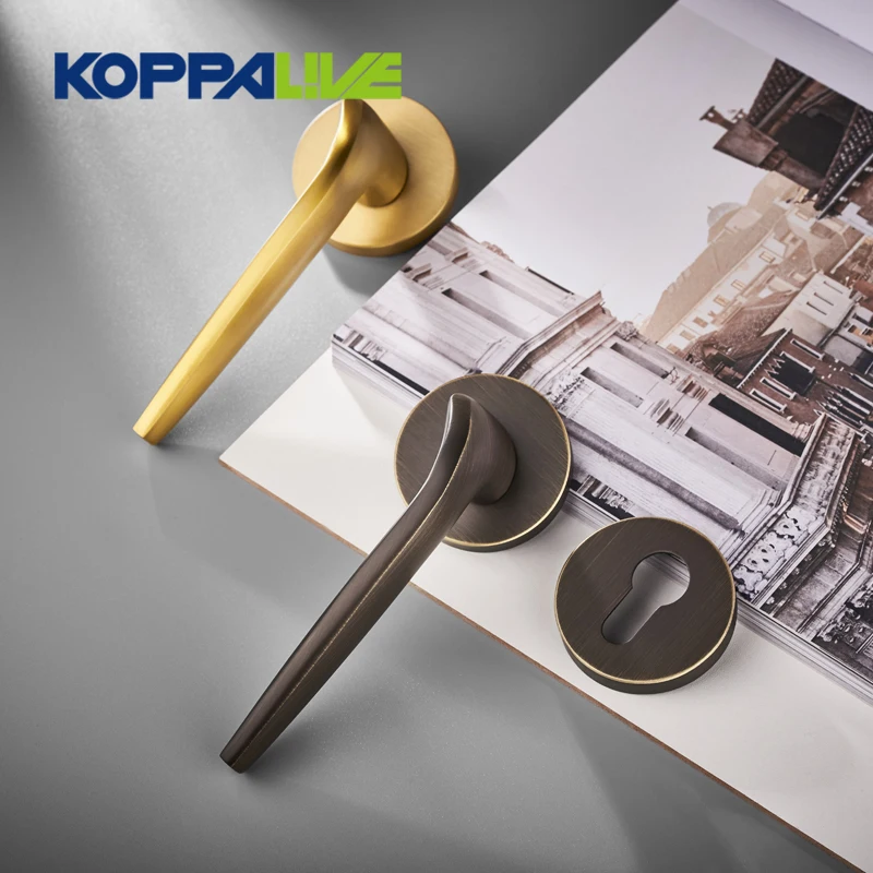 Прямая продажа с завода роскошный классический твердый матовый латунный дверной замок от бренда Koppalive дверные ручки бесшумным рычагом для помещения